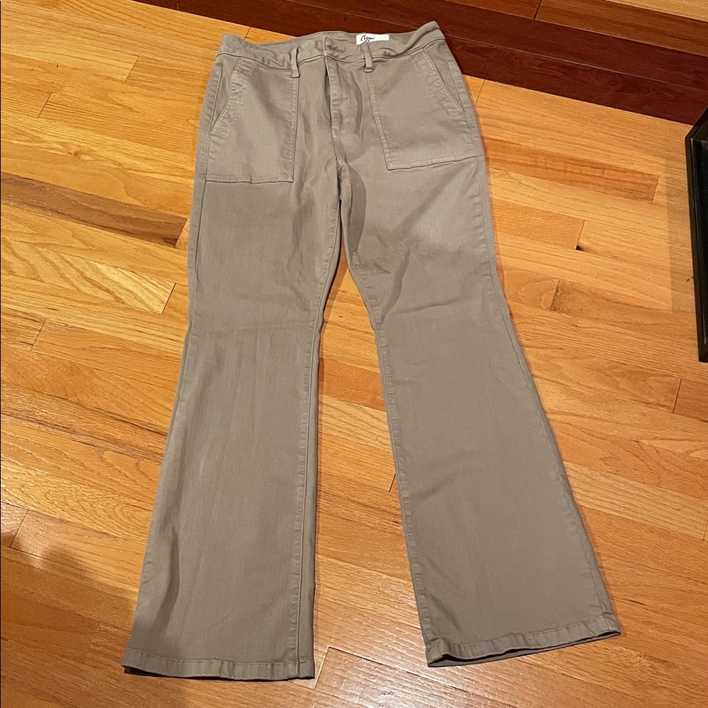Khaki Flared Pants